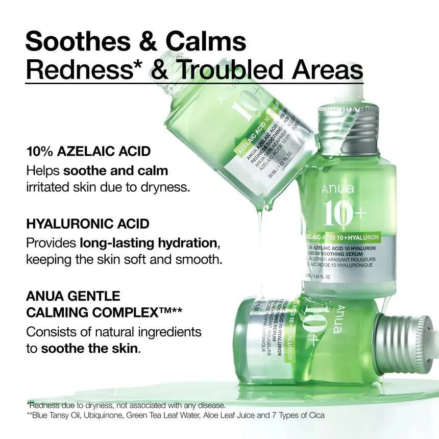 ANUA Azelaic Acid 10 Hyaluron Redness Soothing Serum 30mL - Image 3