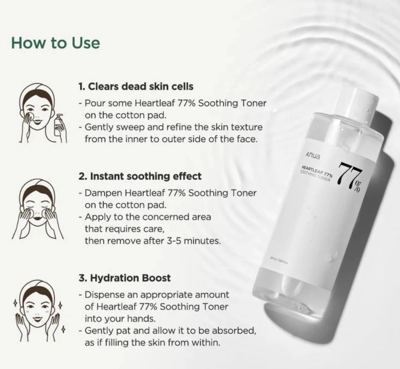 Anua Heartleaf 77 Soothing Toner 250 ml - Image 5