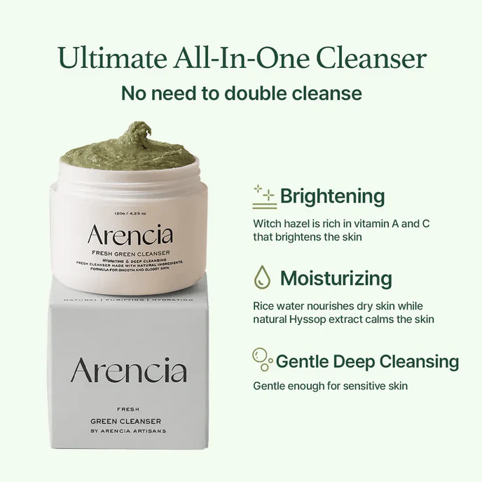 ARENCIA Fresh Green Rice Mochi Cleanser 120g - Image 7