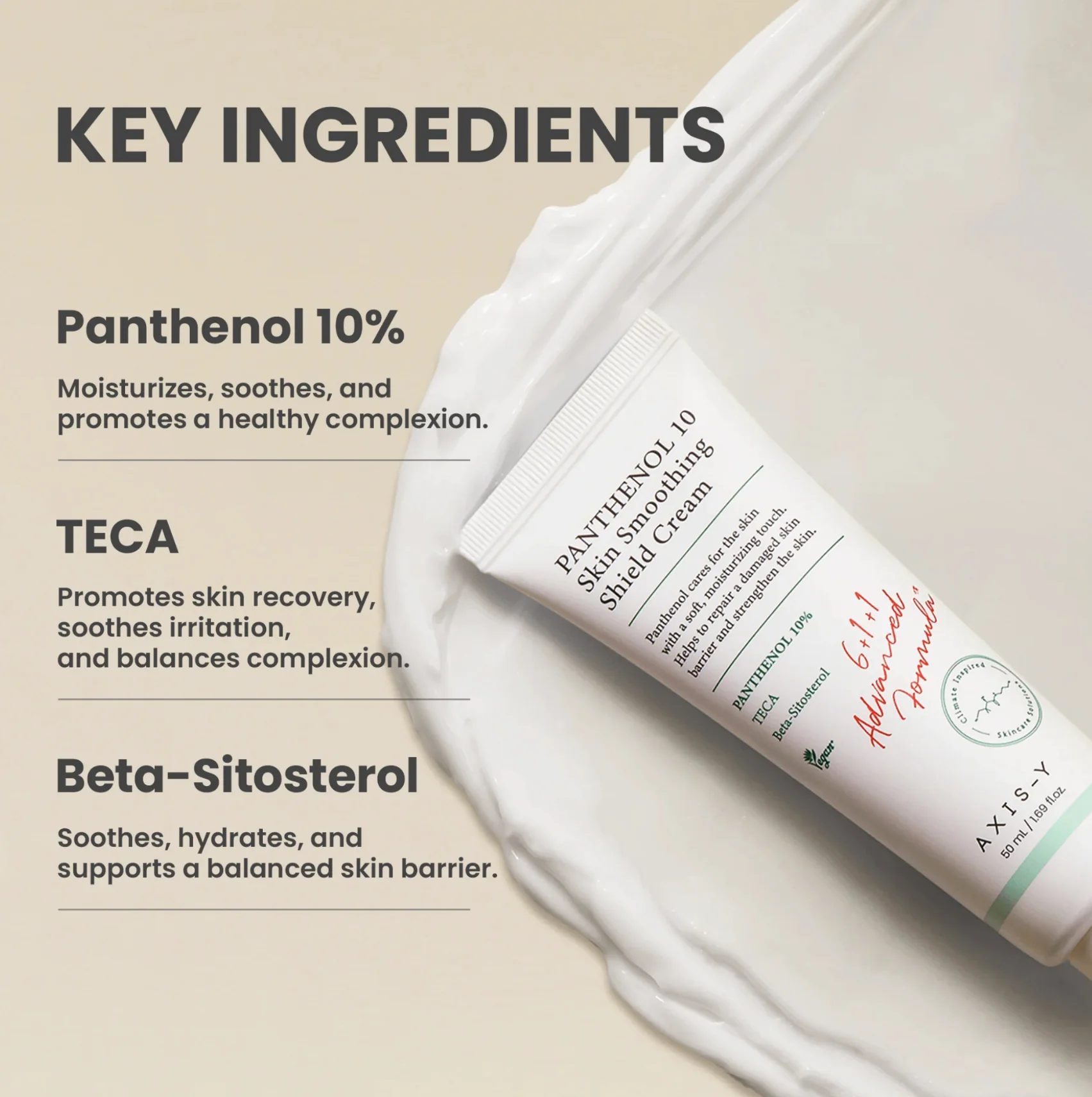 AXIS-Y Panthenol 10 Skin Smoothing Shield Cream 50ml - Image 6