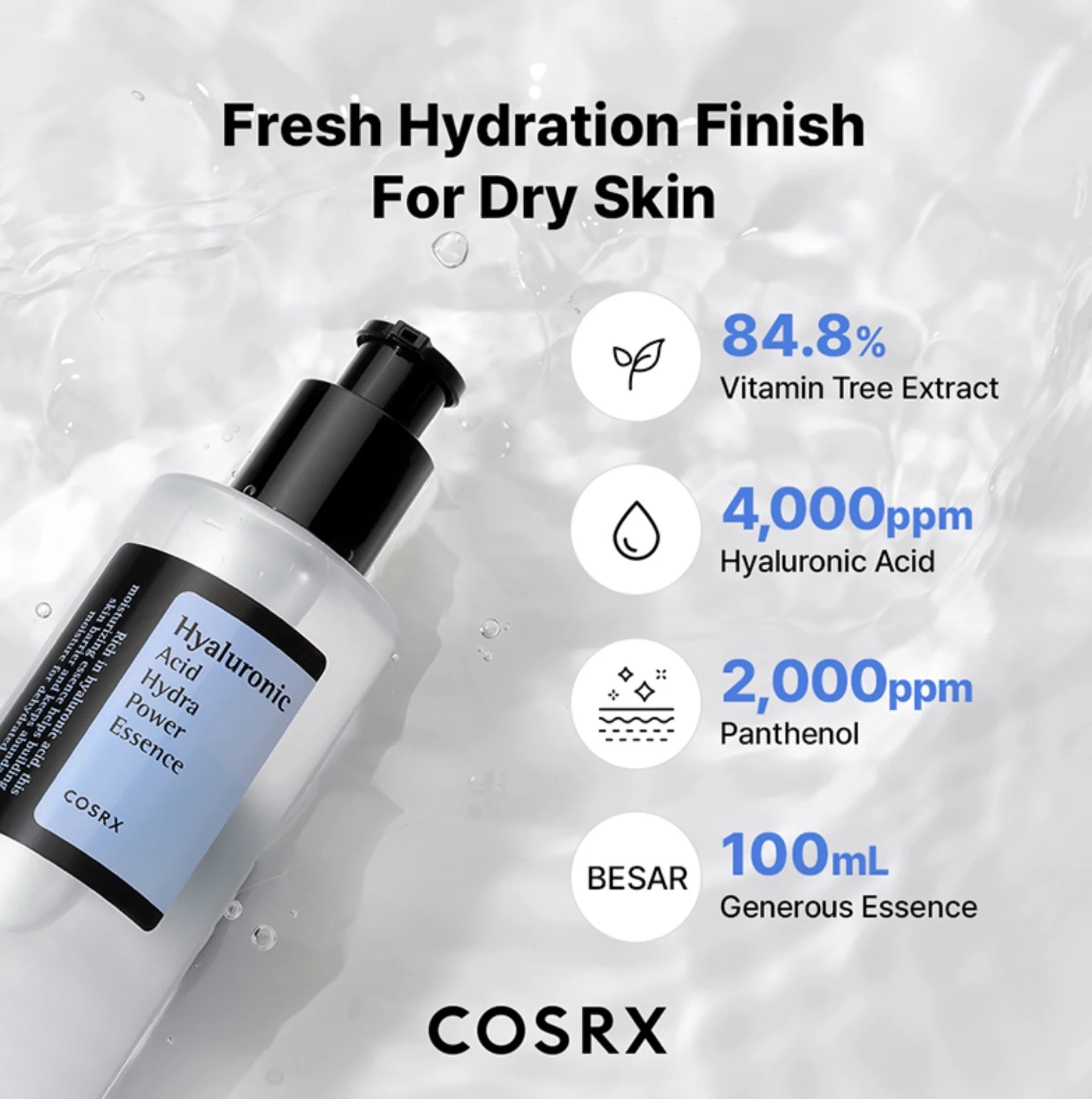 COSRX Hyaluronic Acid Hydra Power Essence 100ml - Image 5