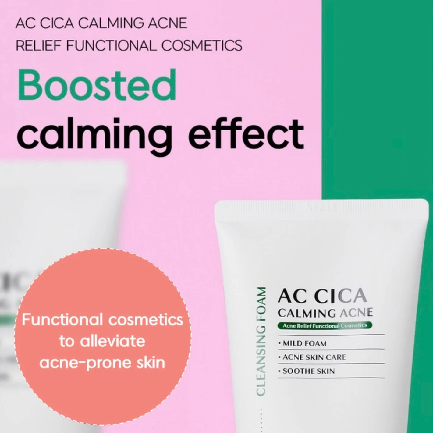 DEOPROCE AC CICA CALMING ACNE CLEANSING FOAM 150ml - Image 3