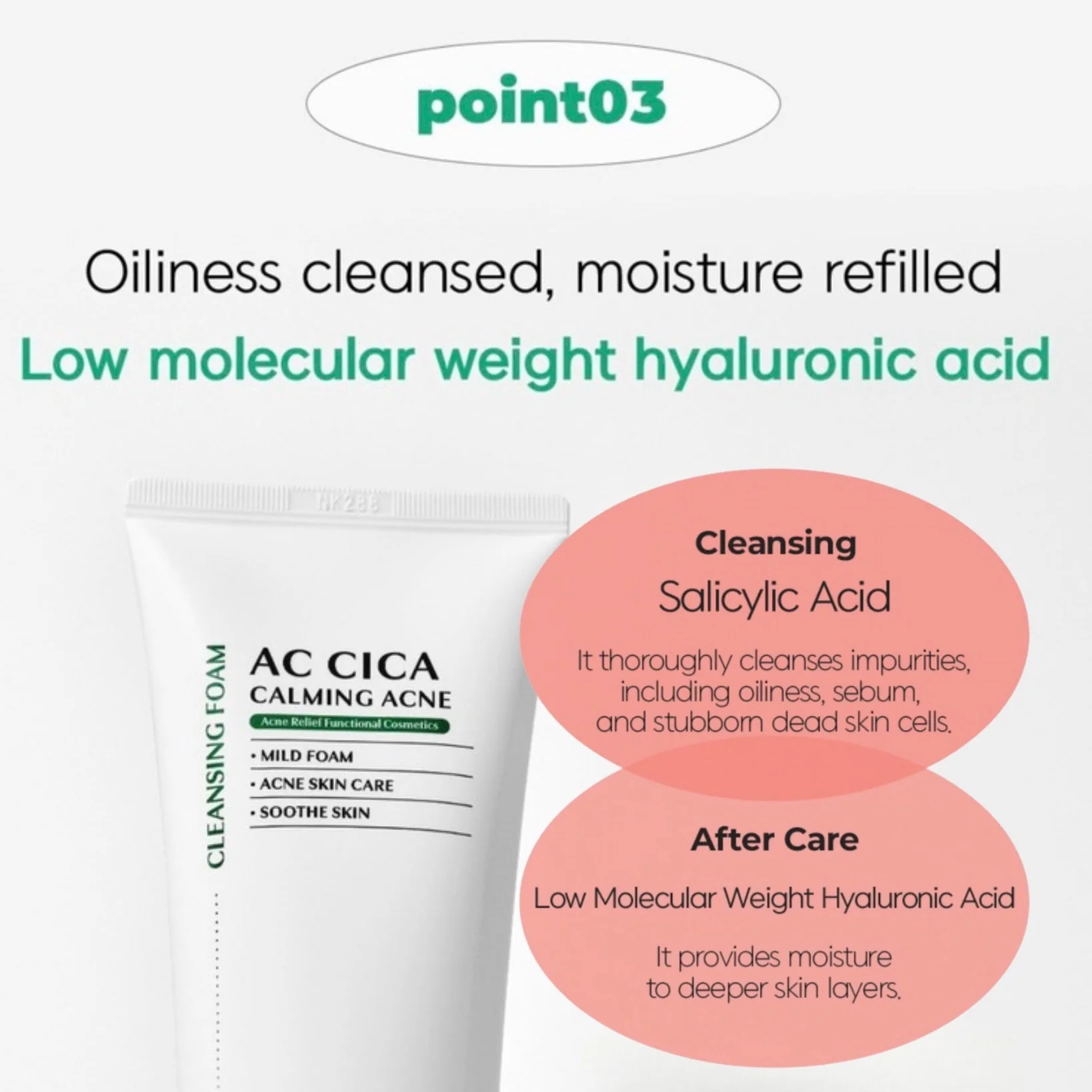 DEOPROCE AC CICA CALMING ACNE CLEANSING FOAM 150ml - Image 8