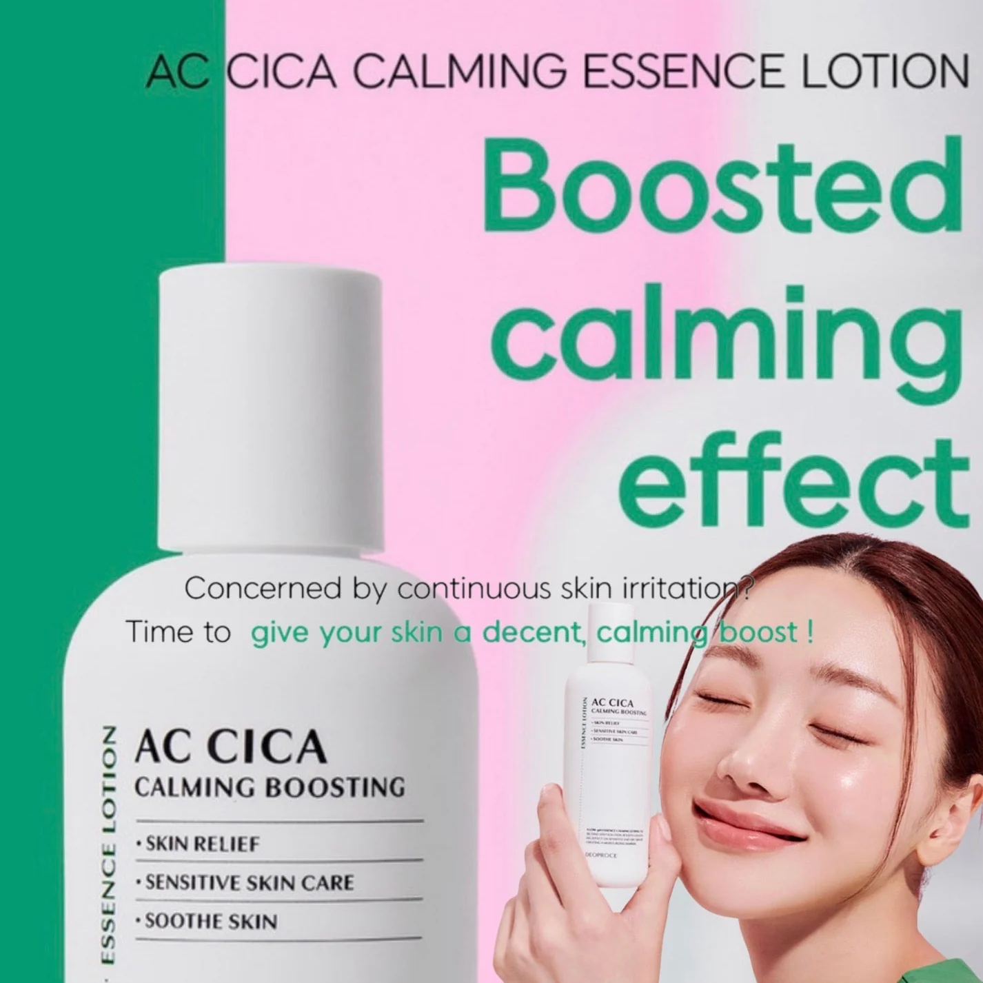 DEOPROCE AC CICA CALMING BOOSTING ESSENCE LOTION 150ml - Image 3