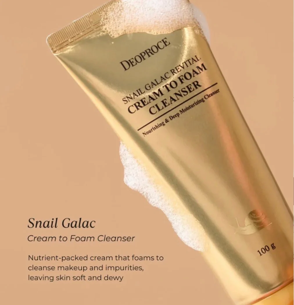 DEOPROCE Snail Galac Revital Cream to Foam Cleanser 100g - Image 4