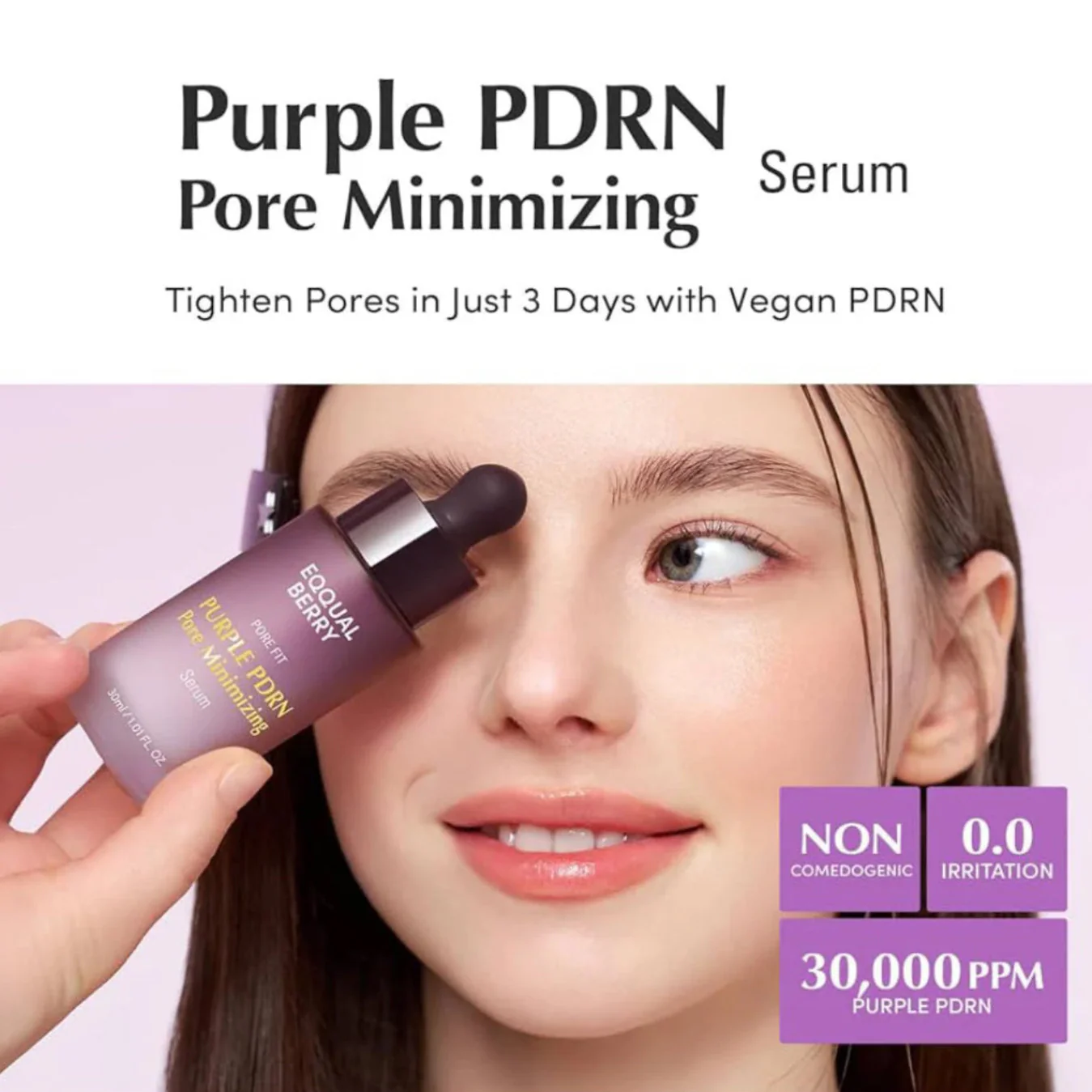EQQUALBERRY Purple Pdrn Pore Minimizing Serum 30ml - Image 3