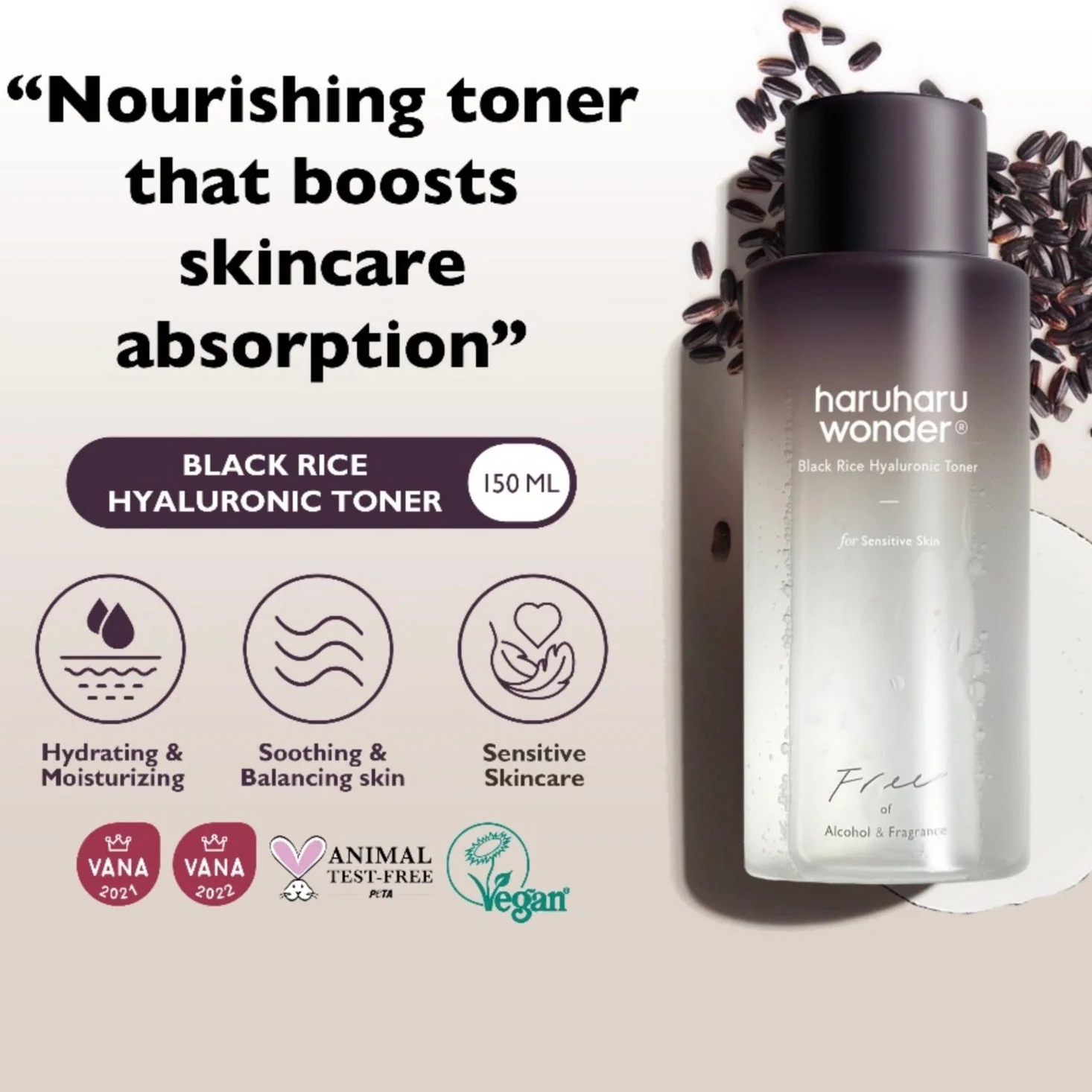 HARUHARU WONDER Black Rice Hyaluronic Toner Fragrance Free - Image 3
