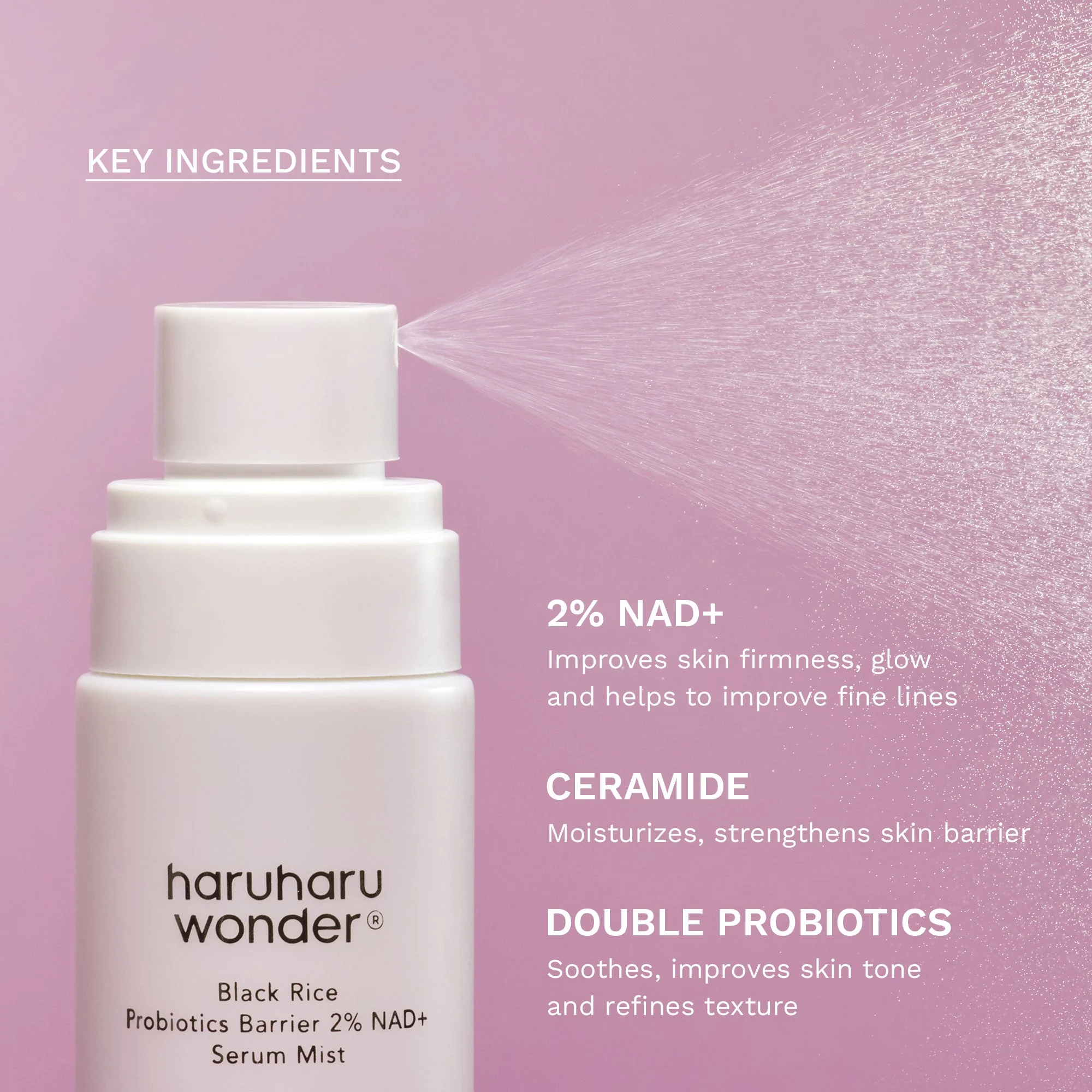 Haruharu Wonder Black Rice Probiotics Barrier NAD+ Serum Mist 80ml - Image 5
