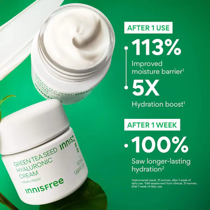 INNISFREE Green Tea Seed Hyaluronic Acid Cream 50mL - Image 7