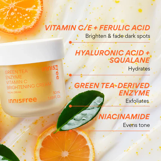 INNISFREE Vita C Green Tea Enzyme Brightening Cream 50mL - Image 6
