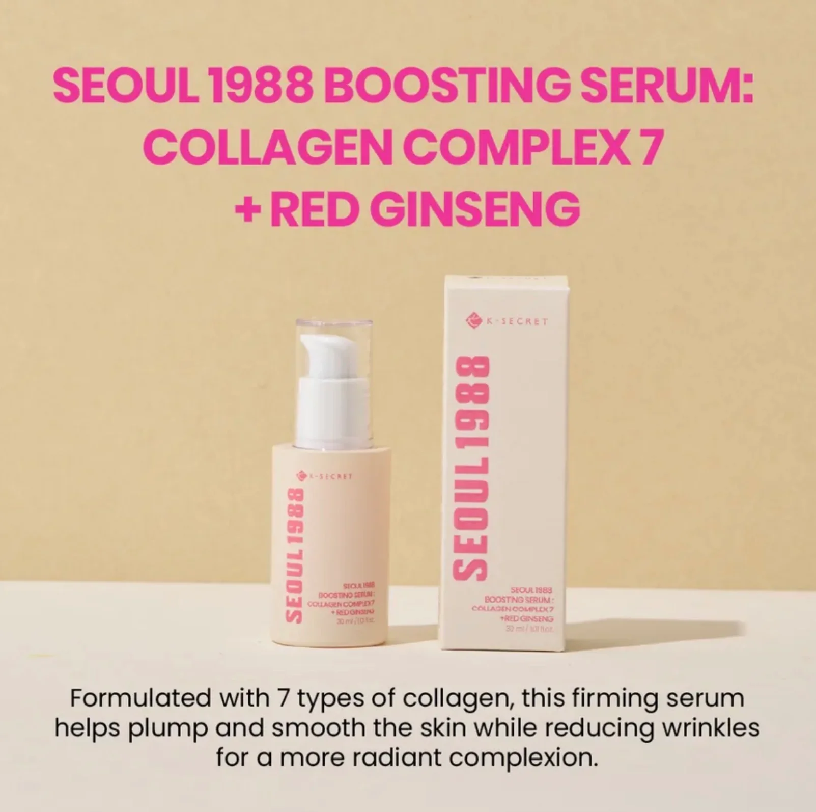 KSECRET Seoul 1988 Boosting Serum: Collagen Complex 7 + Red Ginseng - Image 4