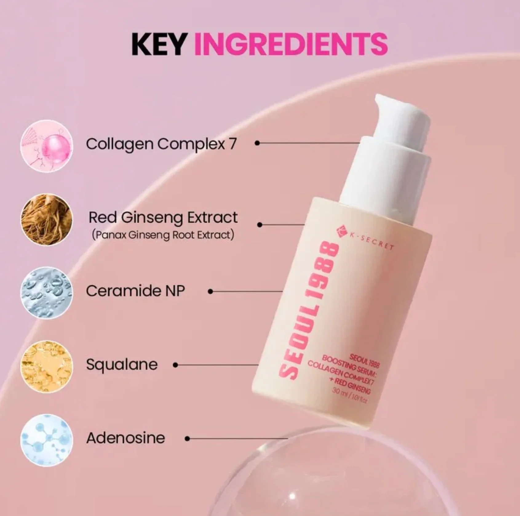 KSECRET Seoul 1988 Boosting Serum: Collagen Complex 7 + Red Ginseng - Image 6