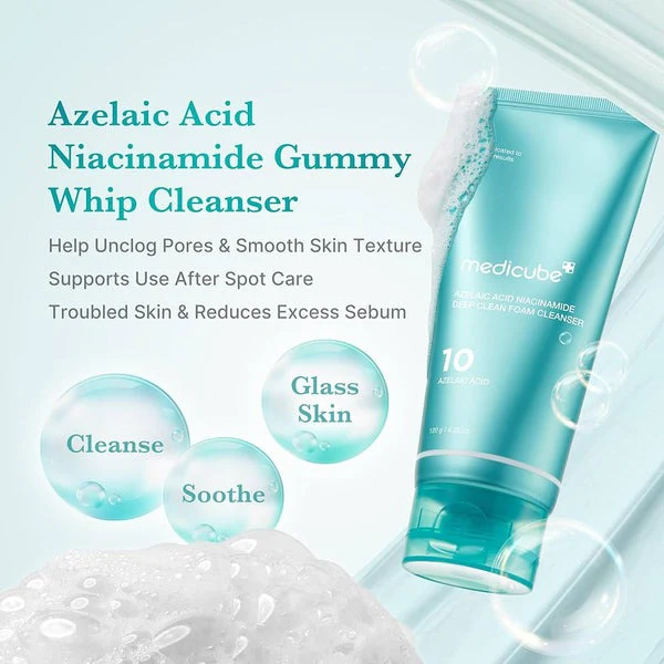 MEDICUBE Azelaic Acid Niacinamide Deep Clean Foam Cleanser 120g - Image 2