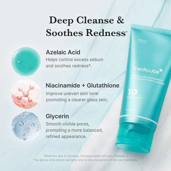 MEDICUBE Azelaic Acid Niacinamide Deep Clean Foam Cleanser 120g - Image 3