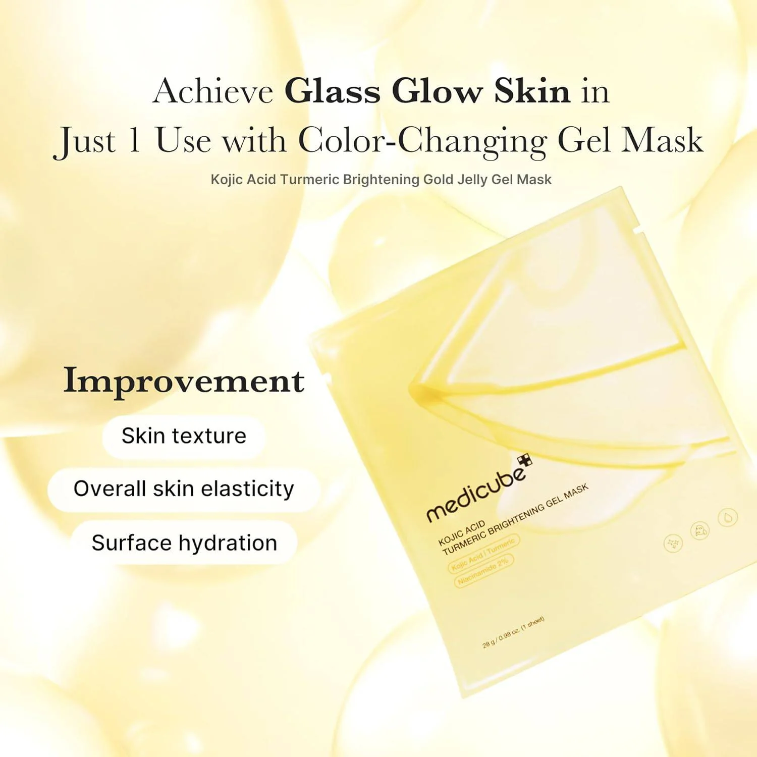 MEDICUBE Kojic Acid Turmeric Brightening Gel Mask (1ea) - Image 5