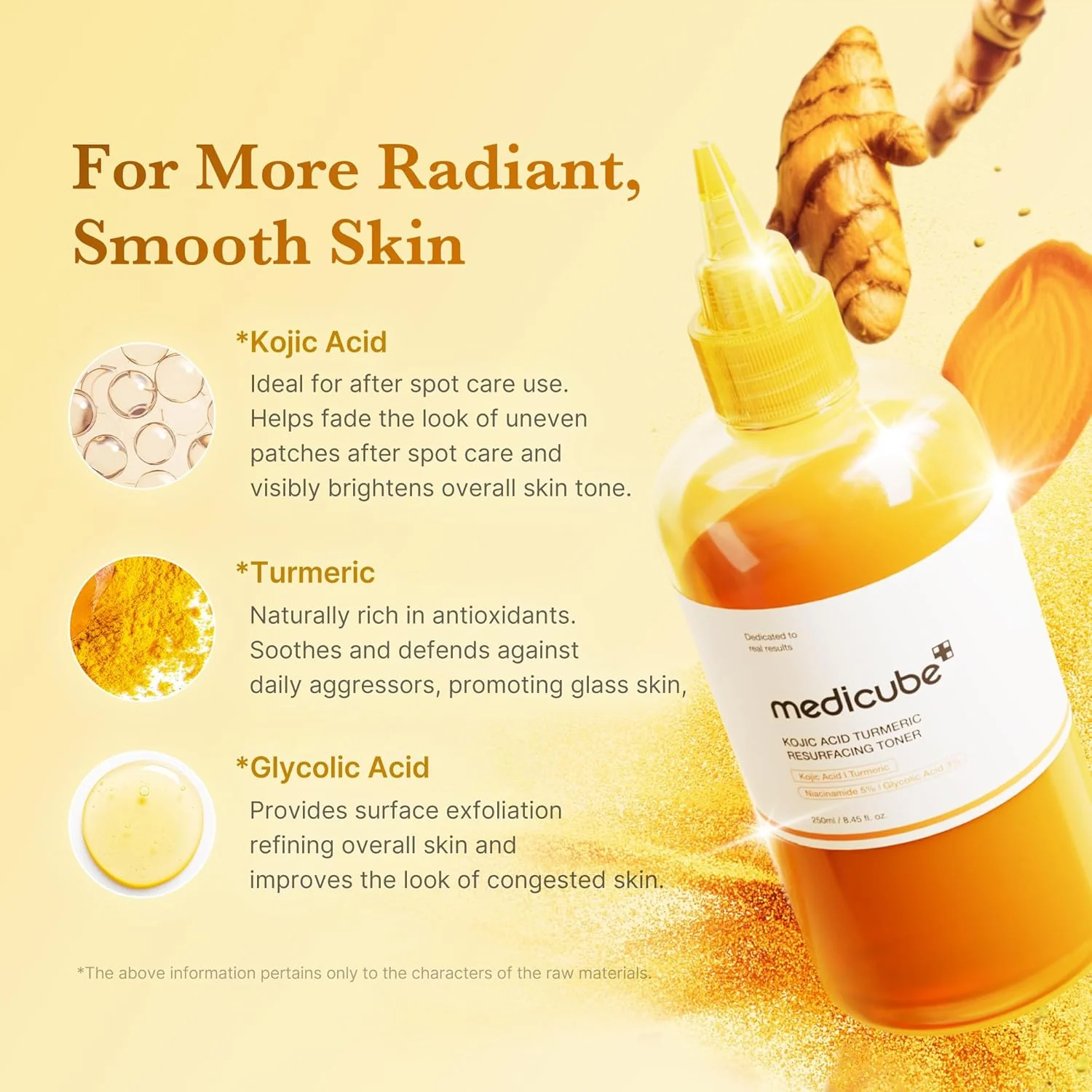 MEDICUBE Kojic Acid Turmeric Resurfacing Toner 250mL - Image 3