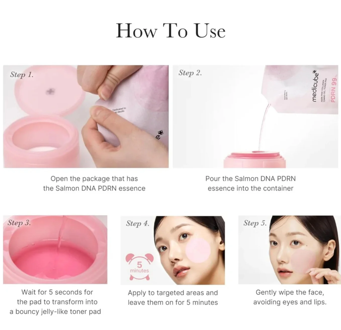 MEDICUBE PDRN Pink Collagen Gel Toner Pad 120mL (70 Pads) - Image 6