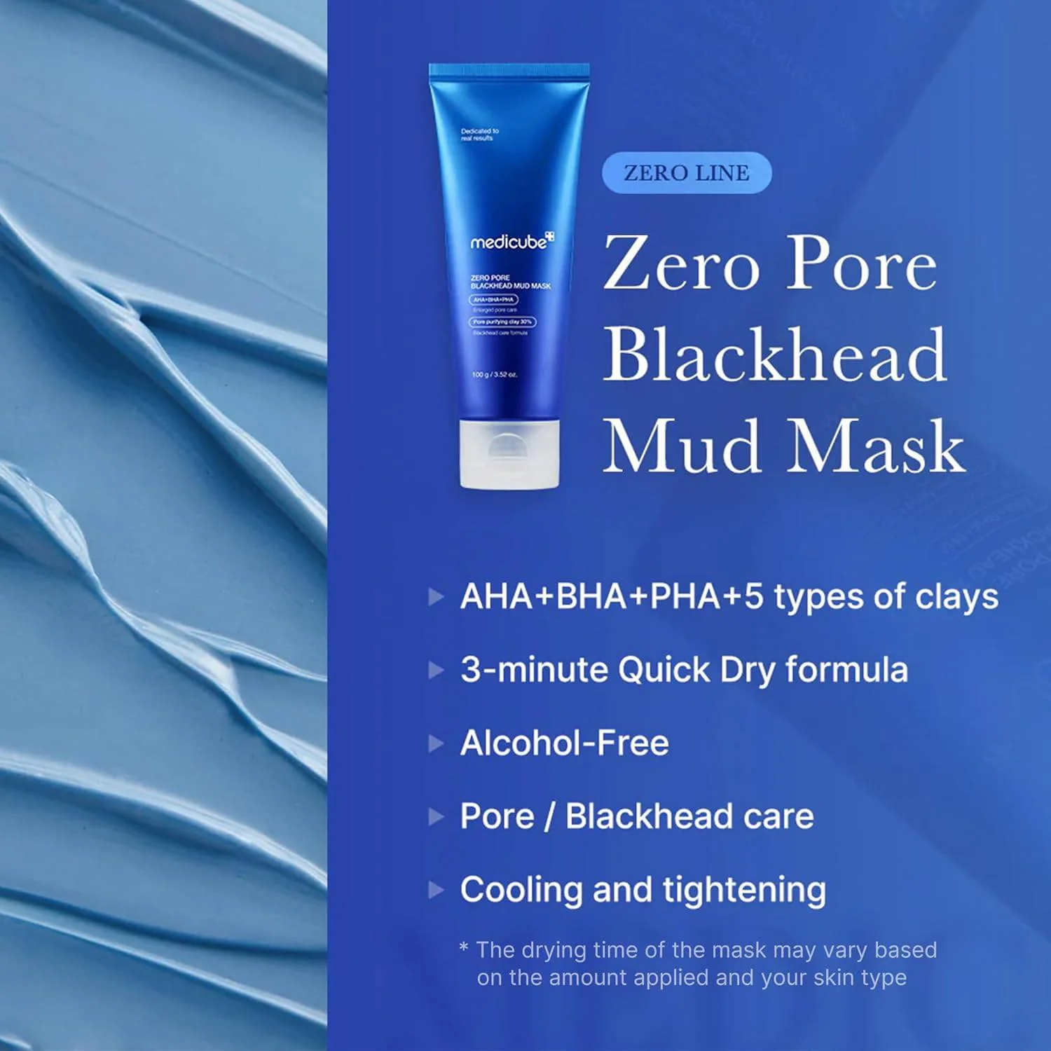 MEDICUBE Zero Pore Blackhead Mud Mask 100g - Image 2