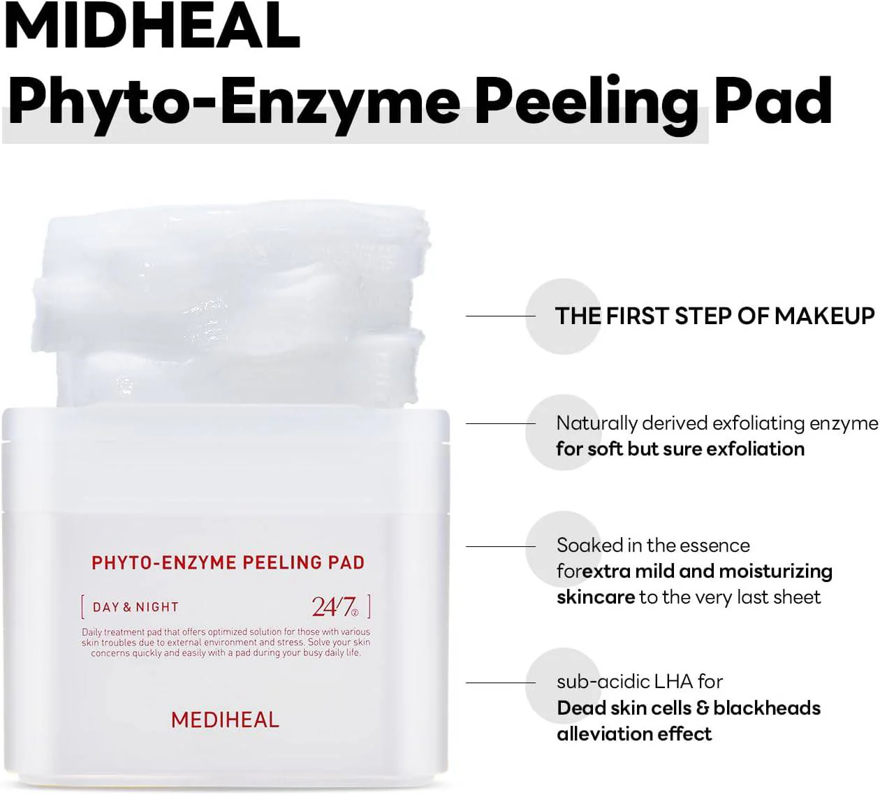 MEDIHEAL Phyto-Enzyme Peeling Pad 200mL (90 pads) - Image 8