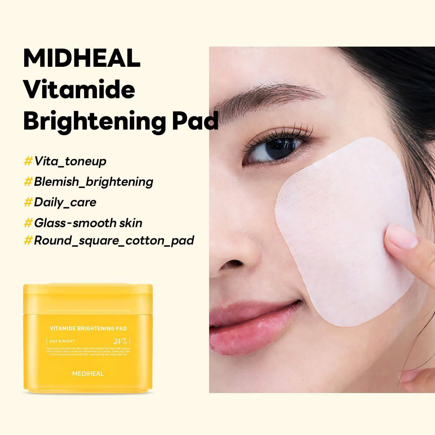 MEDIHEAL Vitamide Brightening Pad 180ml (100 Pads) - Image 11