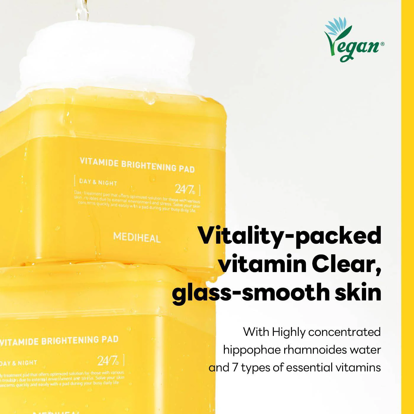 MEDIHEAL Vitamide Brightening Pad 180ml (100 Pads) - Image 6