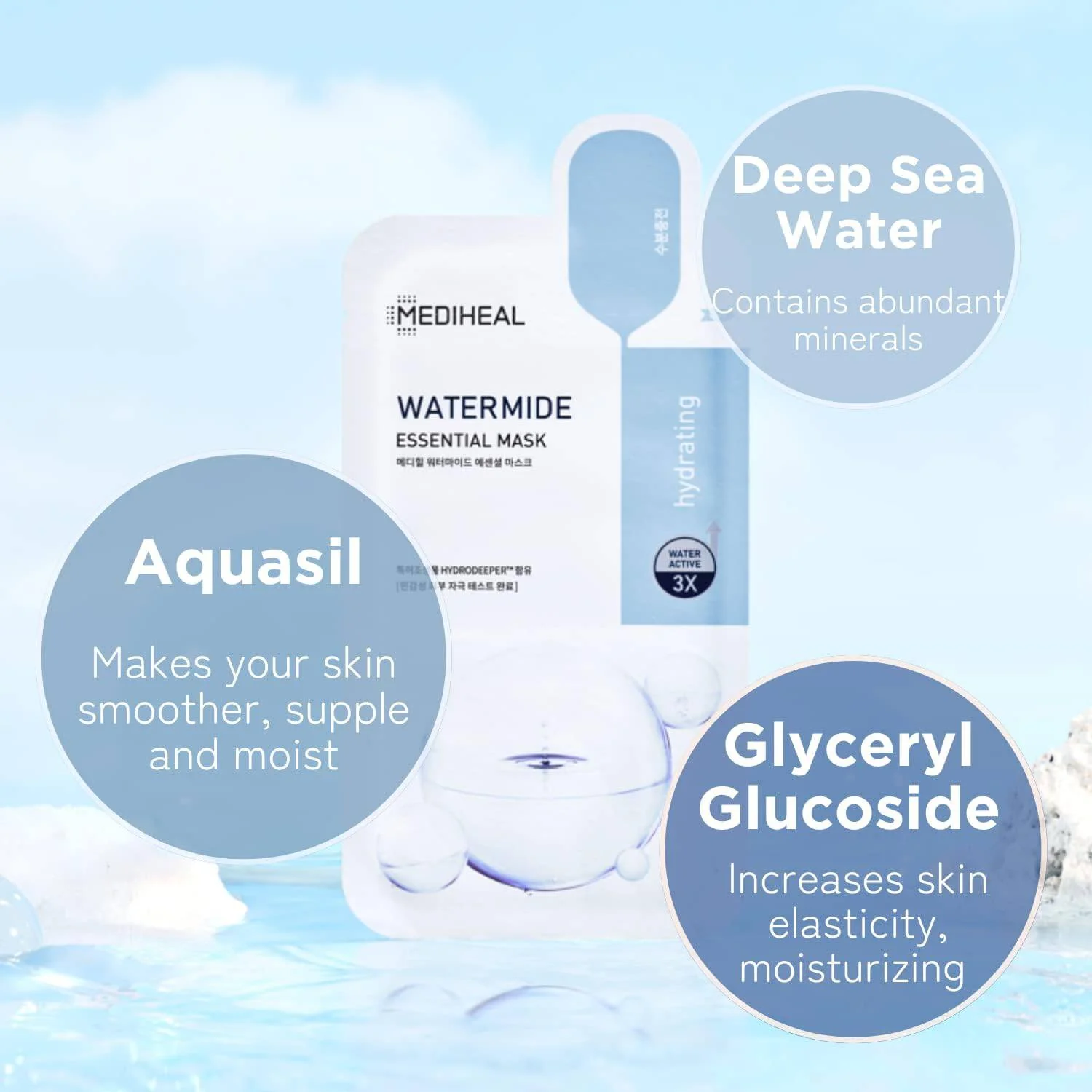MEDIHEAL Watermide Essential Mask 24mL (1ea) - Image 4