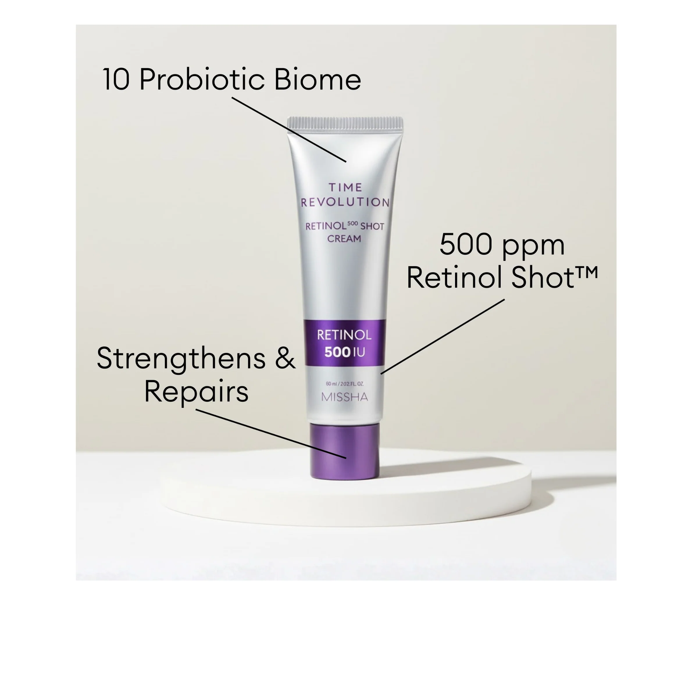 MISSHA Time Revolution Retinol 500 Shot Cream 60ml - Image 5