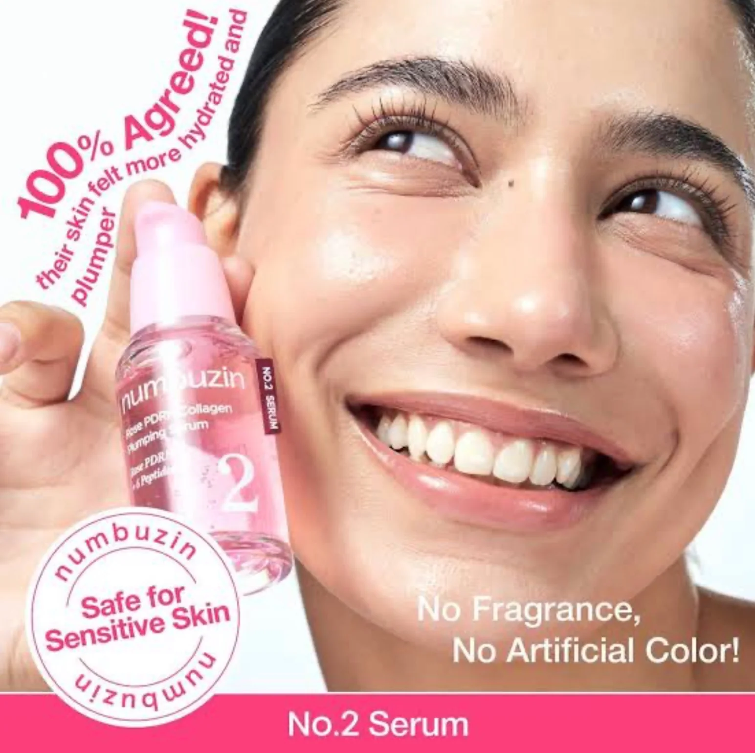 NUMBUZIN No.2 Rose PDRN Collagen Plumping Serum 30mL - Image 3