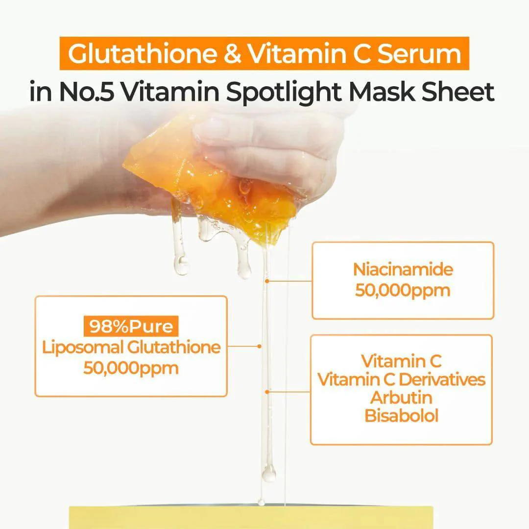 NUMBUZIN No.5 Glutathion Vitamin Sheet Mask (1 ea) - Image 5