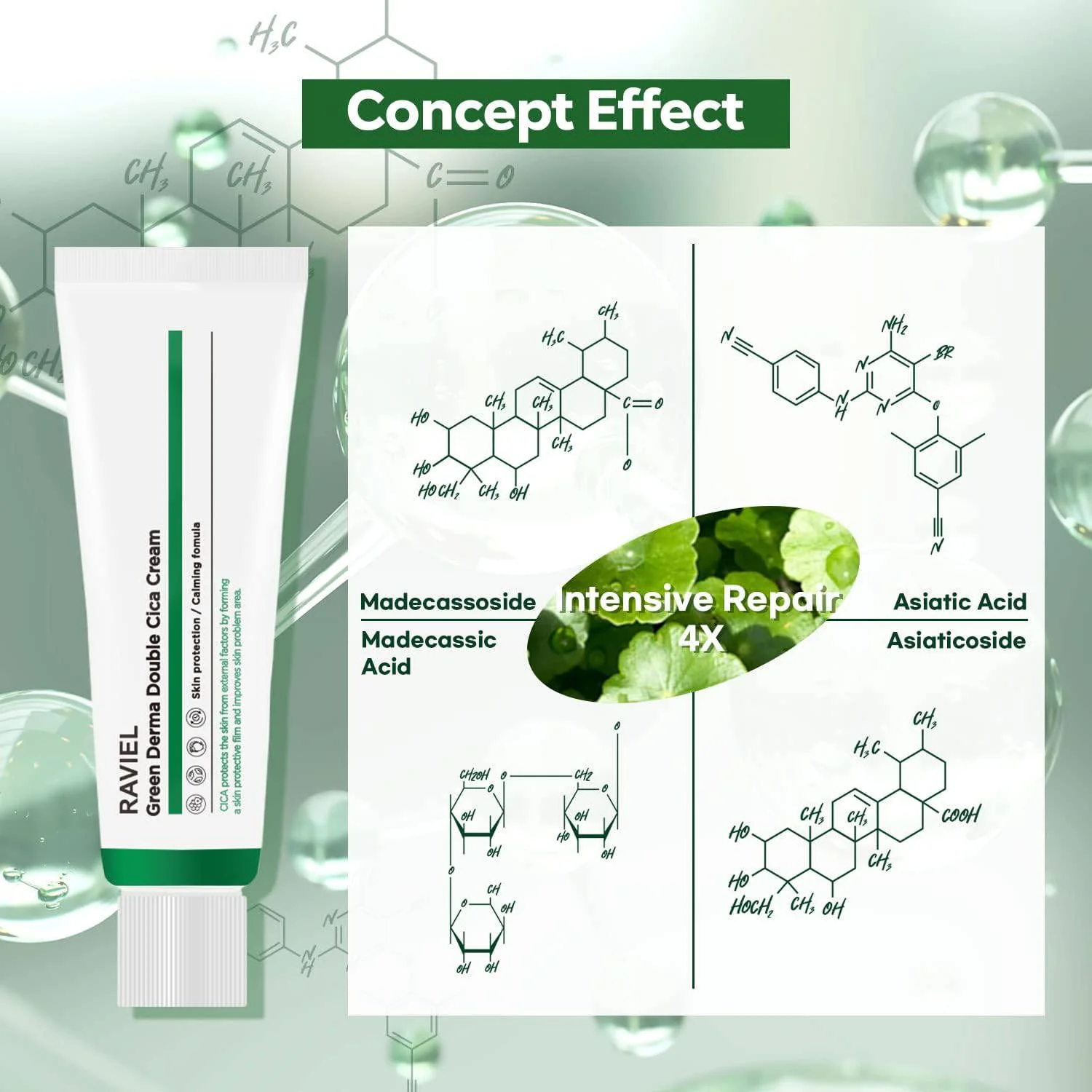 RAVIEL Green Derma Double Cica Cream - Image 3