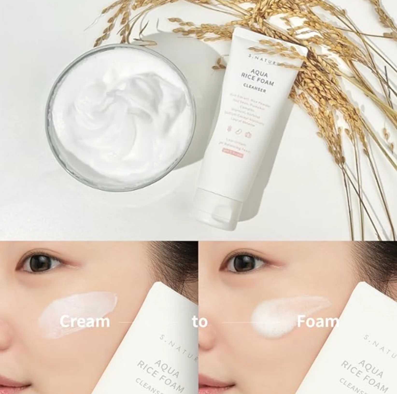 S.NATURE Aqua Rice Foam Cleanser 80ml - Image 6