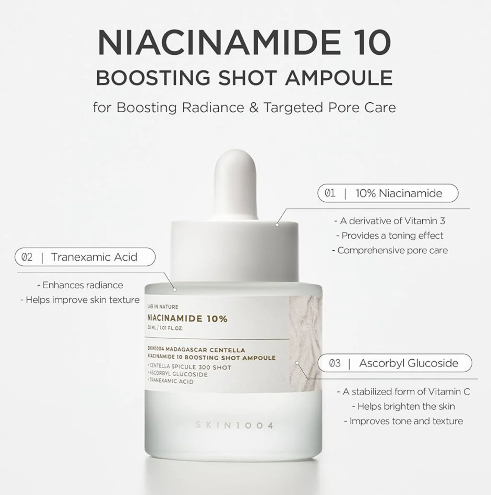 SKIN1004 Madagascar Centella Niacinamide 10 Boosting Shot Ampoule 30ml - Image 4