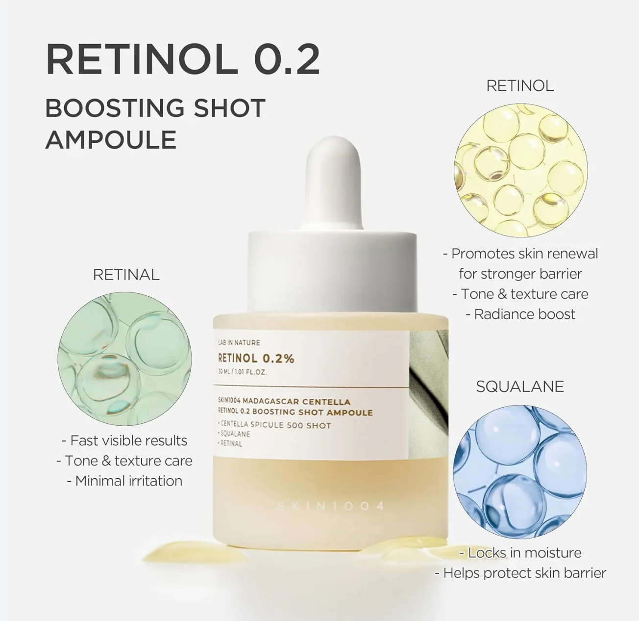 SKIN1004 Madagascar Centella Retinol 0.2 Boosting Shot Ampoule 30ML - Image 5