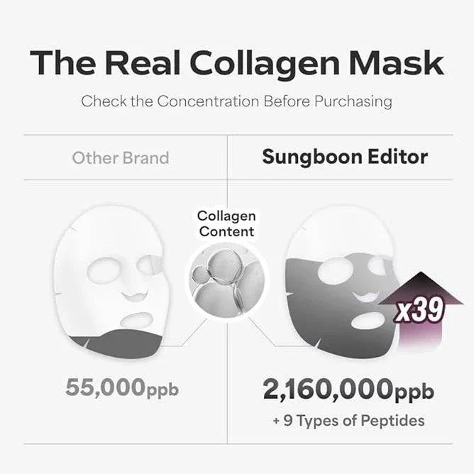 SUNGBOON EDITOR Deep Collagen Power Boosting Mask 37g (1 sheet each) - Image 7