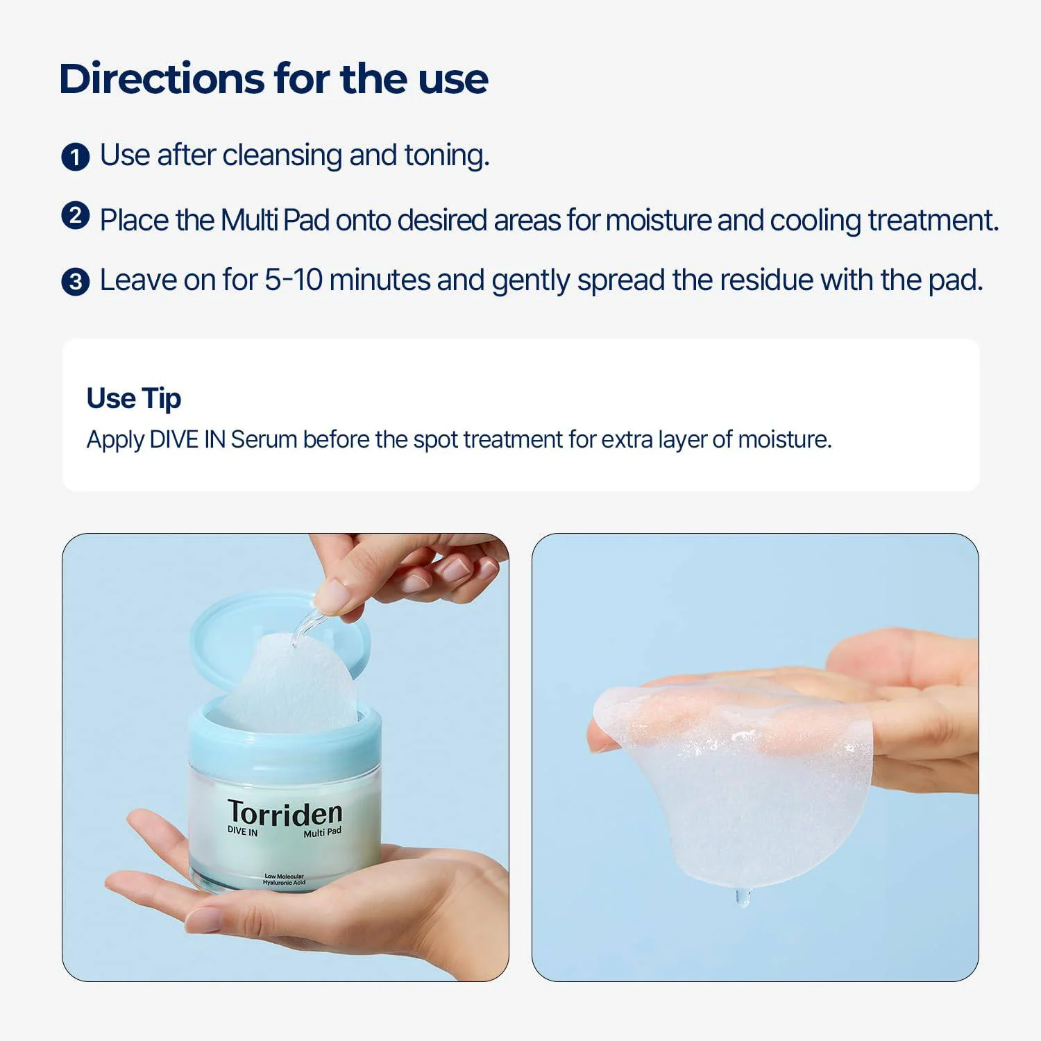 Torriden DIVE-IN Low Molecule Hyaluronic Acid Multi Pad - Image 7
