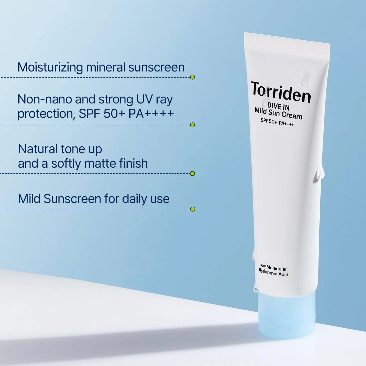 Torriden Dive-In Mild Sun Cream SPF50+ PA++++ 60mL - Image 4