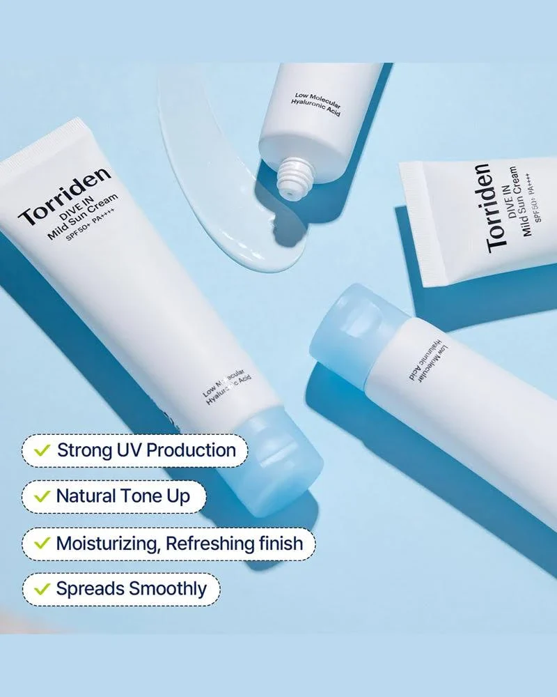 Torriden Dive-In Mild Sun Cream SPF50+ PA++++ 60mL - Image 7