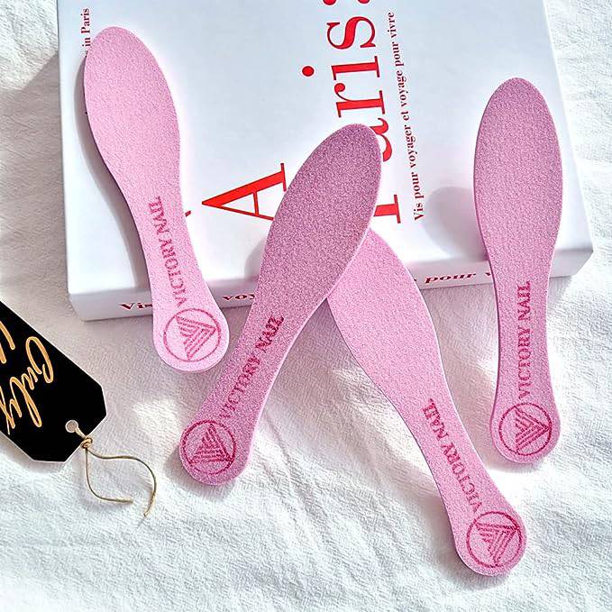 VICTORY NAIL 1PCS Medium and Rough Grit Ceramic Pink Foot File Double-Sided Callus Removal - Image 3
