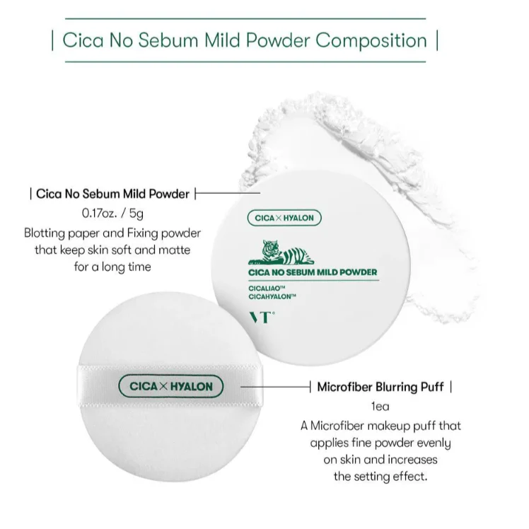 VT COSMETICS Cica No-Sebum Mild Powder 5g - Image 4