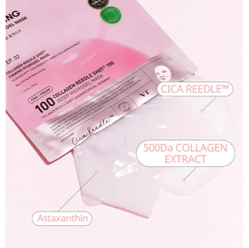 VT COSMETICS Collagen (Pink) Reedle Shot 100 2-Step Mask (1.5g + 25g) - Image 6