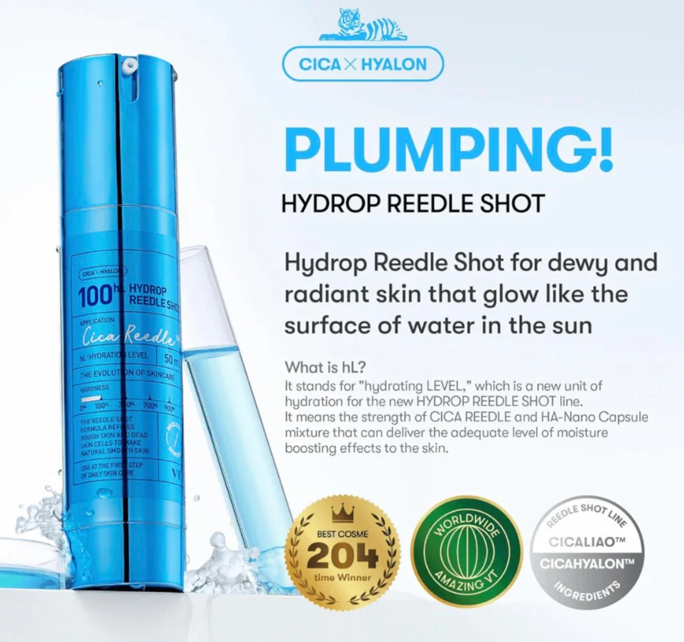 VT Cosmetics Hydrop Reedle (Blue) Shot 100 50mL - Image 2