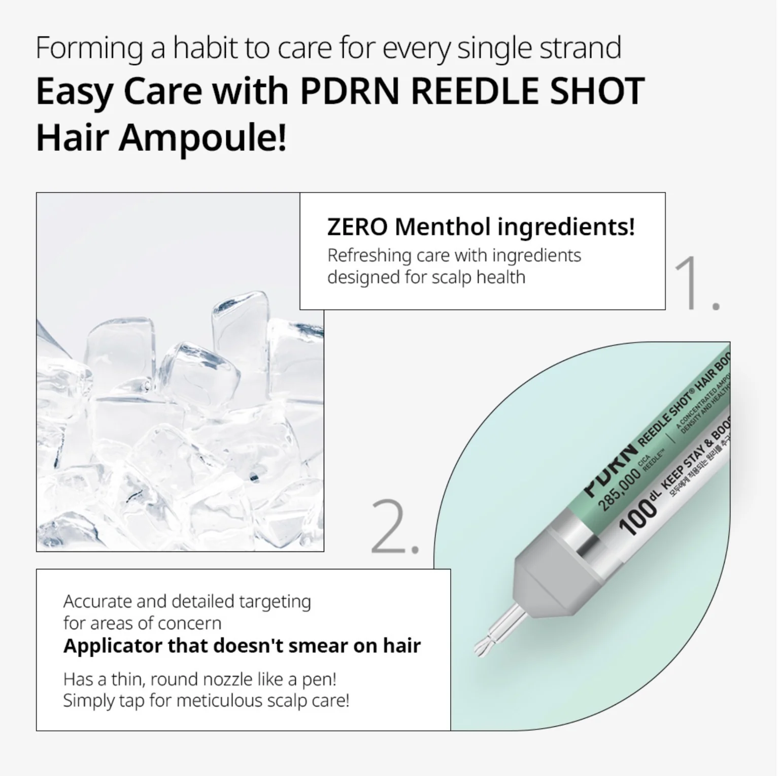 VT Cosmetics PDRN Reedle Shot Hair Ampoule 100dL 15mL - Image 6